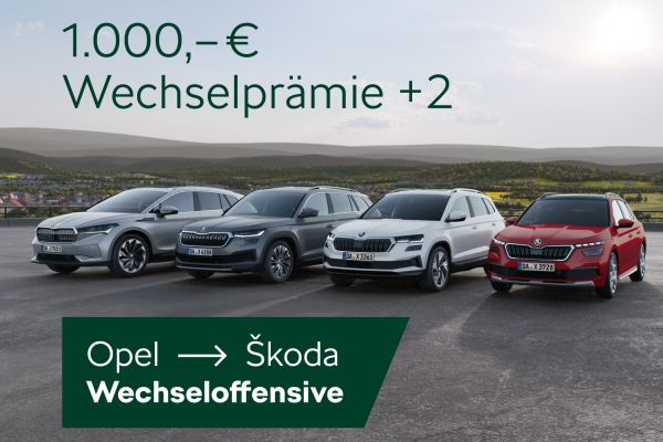 Opel abgeben und einen neuen Škoda* inkl. Prämien sichern!